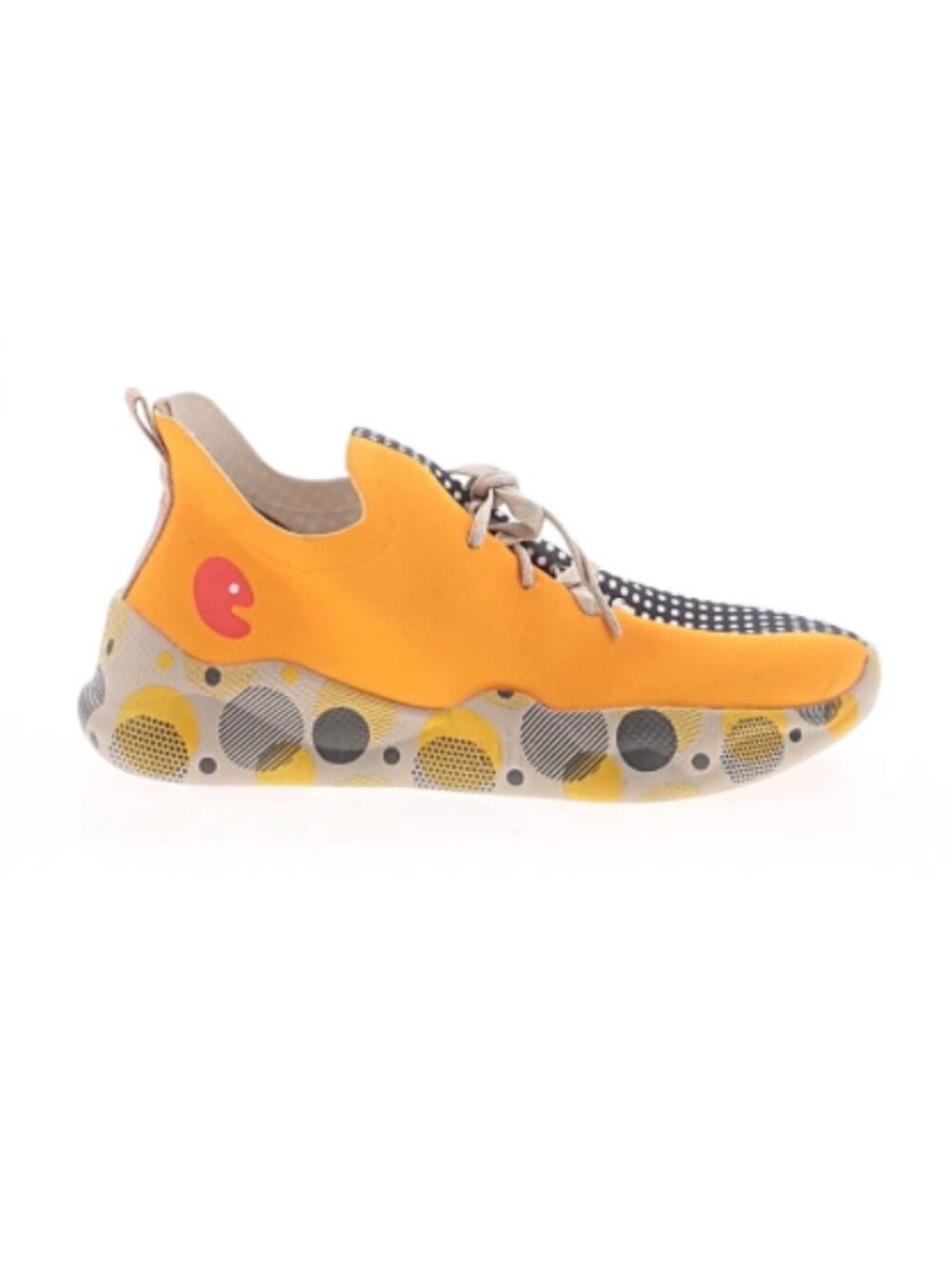 UIN Mijas black/white bubbles, polka dot, peach sherbet colored pop art sneakers